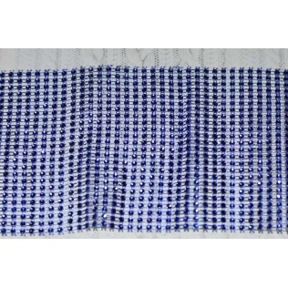 Лента декоративная с имитацией страз, ширина 12 см синяя