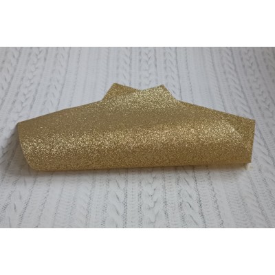 Декоративный материал кожзам глиттер мелкий золото основа силикон