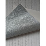 Декоративный материал кожзам глиттер мелкий светлое серебро