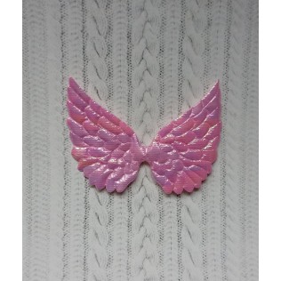 Патч Крылья большие 12х9 см светло-розовый перламутр
