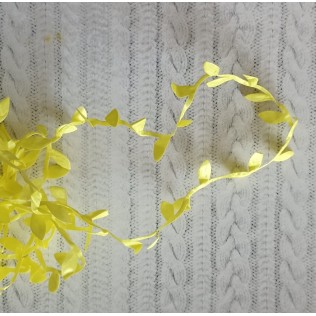 Лента декоративная Листочки 10 мм жёлтый