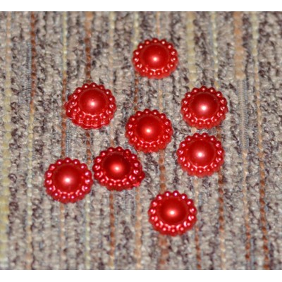 Полубусины под жемчуг в форме цветка 12 мм, цвет - красный